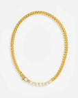 Hiphop Shinny Zircon Chain Necklace for Women INS Style Gold Plated Jewelry New
