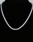 4mm Hip Hop Zircon Crystal Necklace For Men Rock Silver Color Tennis Chain Necklace For Women Fashion Party Jewelry Gift