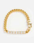 Hiphop Shinny Zircon Chain Necklace for Women INS Style Gold Plated Jewelry New