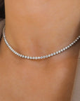 Fashion Tennis Necklace Light Luxury Zircon Golden Silver Color Cross Pendant Neck Chain Jewelry Gifts for Men/Women
