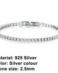High quality 925 silver tennis bracelet, exquisite hip-hop fashion, original design for men and women, bracelet jewelry gift