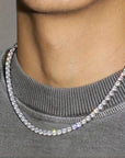 Hip Hop Tennis Chain Necklace Bling Bling Party Jewelry for Men Women Concerts Festivals Ideal Gift for Rapper Fans Trendsetters