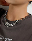 G&D 2023 New Hiphop Punk Luxury Design Letter B Charm Choker Gold Color Goth Jewelry Chunky Chain Necklace for Women Party Gift