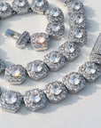 Hip Hop Jewelry 7/10/12mm Tennis Chain Necklace Bling Iced Zircon Cluster Diamond Gold Plated Choker for Women Men Party Gift
